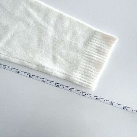 Carroll Reed Sweater Cream Side Collar Cable Detail Women's M Long Sleeved - Picture 4 of 6